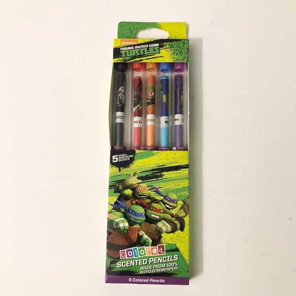 TMNT  Ninja Turtles Coloured Scented Pencils 5 Pack - Picture 14 of 16